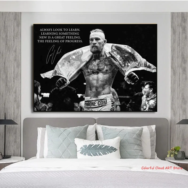 Conor McGregor Poster Champion Boxer Motivational Posters and Print Wall Art Picture Canvas Painting for Living Room Home Decor