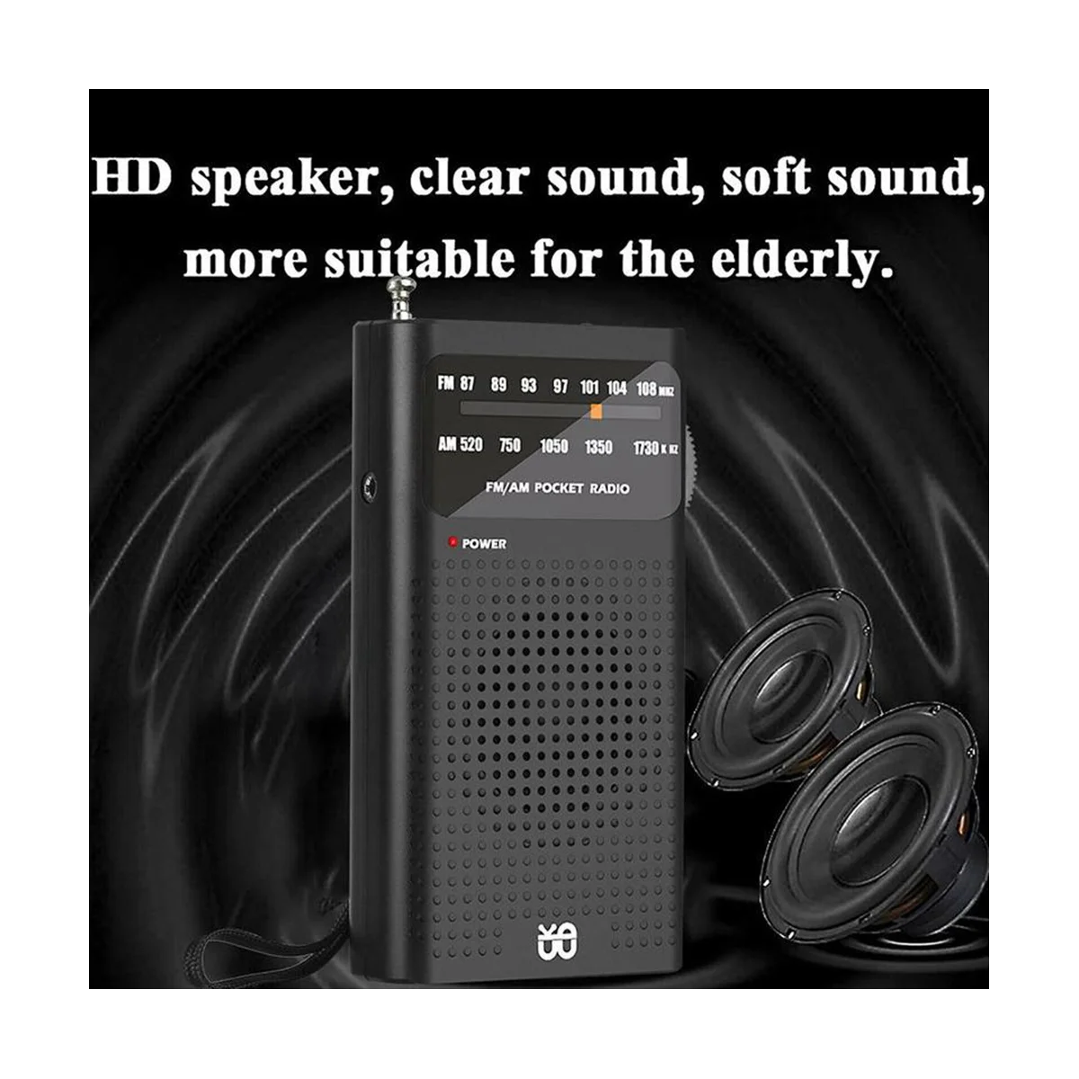 เครื่องรับวิทยุขนาดเล็กพกพา AM/FM ทุกวงสเตอริโอรับอากาศกระเป๋าสำหรับชายชราเดินปีนเขาตั้งแคมป์