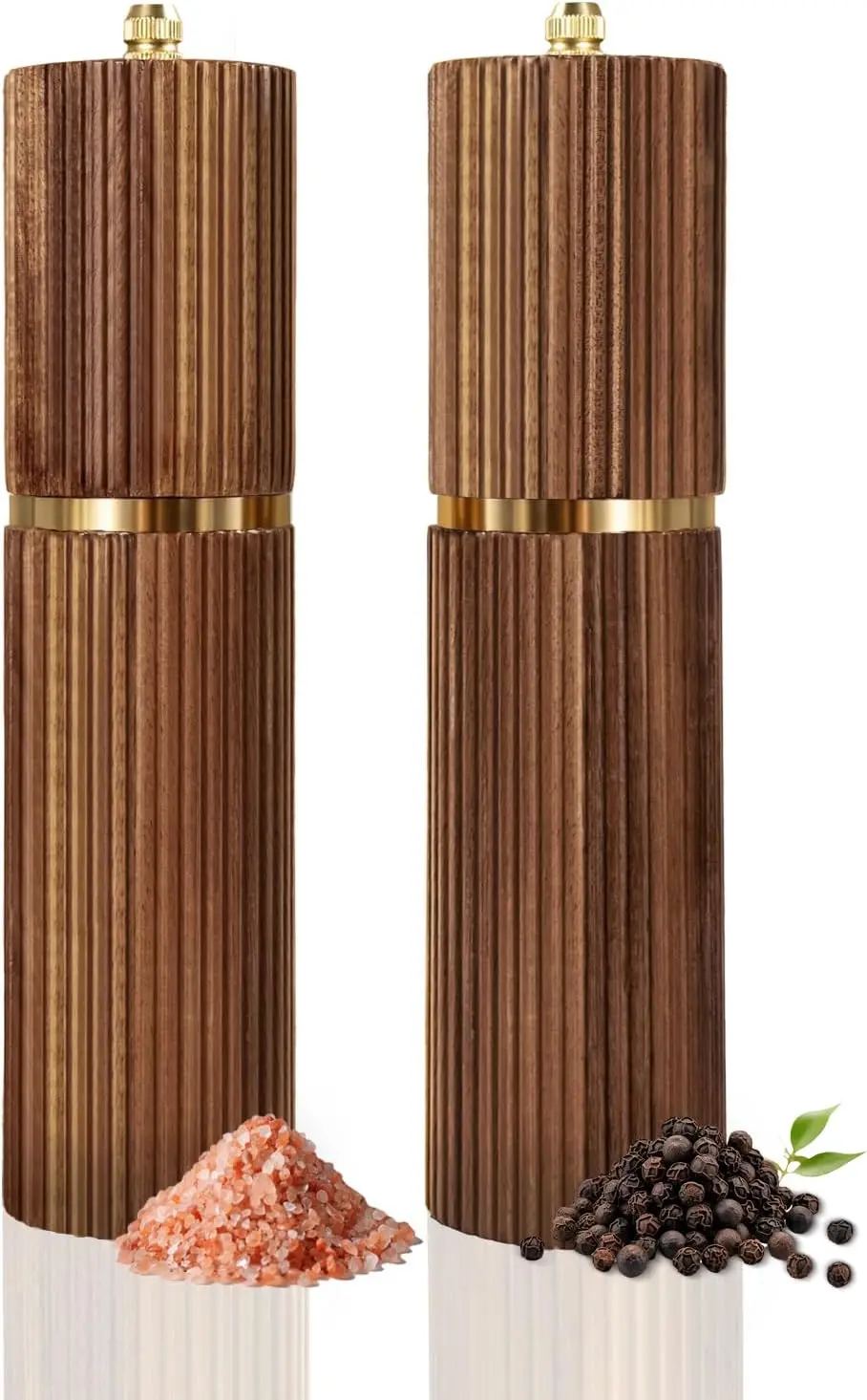 2-pack-wooden-salt-and-pepper-grinder-set-pepper-mills-8-insalt-and-pepper-shakers-matching-wooden-tray-ideal-for-gifting
