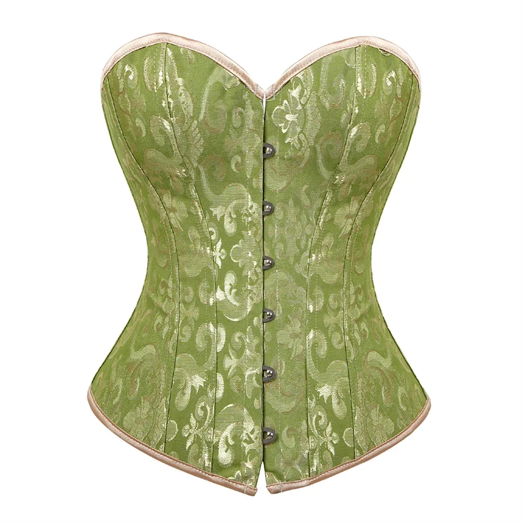 Elegant Woman Corset Gothic Corsets Dress Lace-up Bustiers Embroidery Corselet Pirate Brocade Outfits Sexy Renaissance Costumes