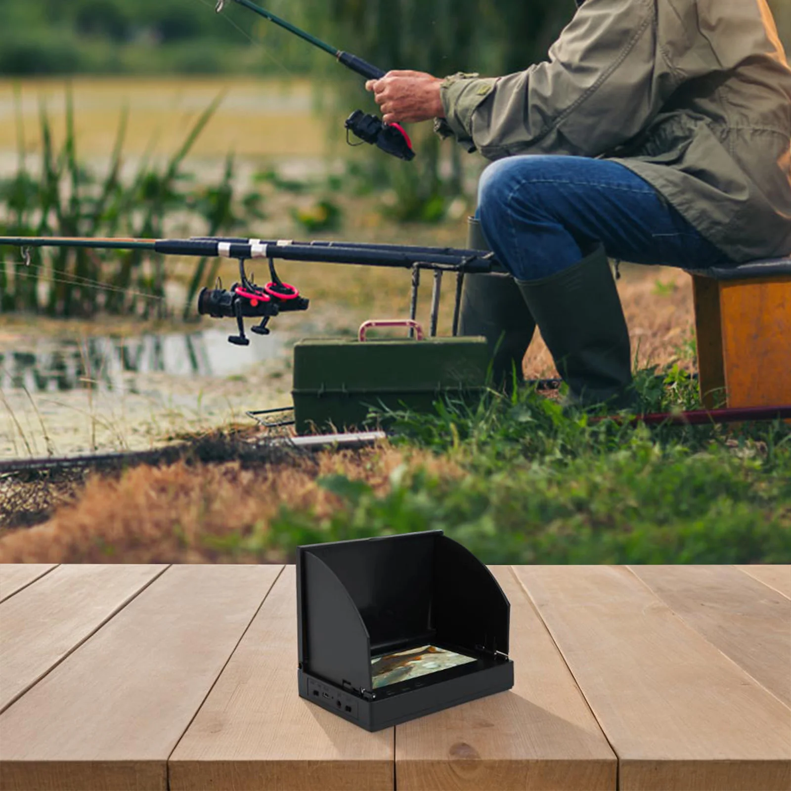 Underwater Fish Finder With 4.3 Inch HD ​display Screen Temperature Sensing Waterproof Fishing Camera For Ice Boat ﻿
