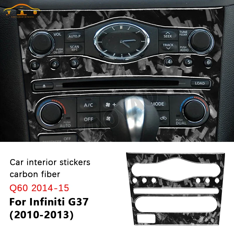 

For Infiniti G37 2010-13 Q60 14-15 Durable Radio Console Cover Trim Sticker Accessories Carbon Fiber Climate Console