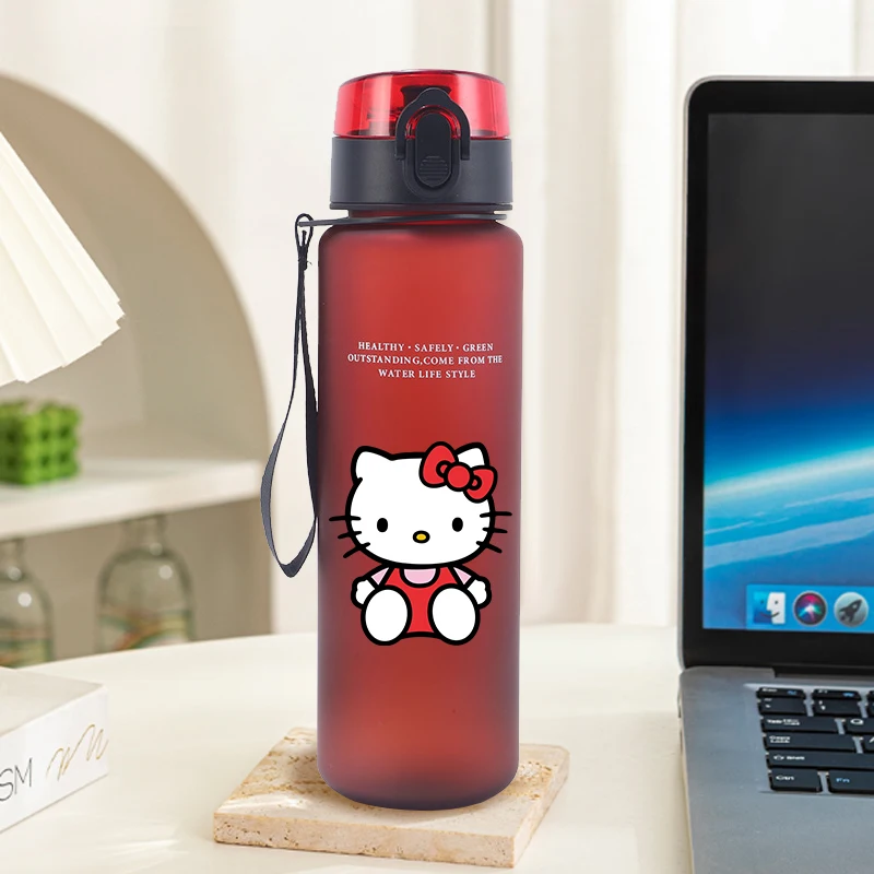 650ml sanrio olá kitty garrafa de água moda portátil chaleira esportiva bonito cor sólida y2k impressão portátil esportes viagem jarro presentes