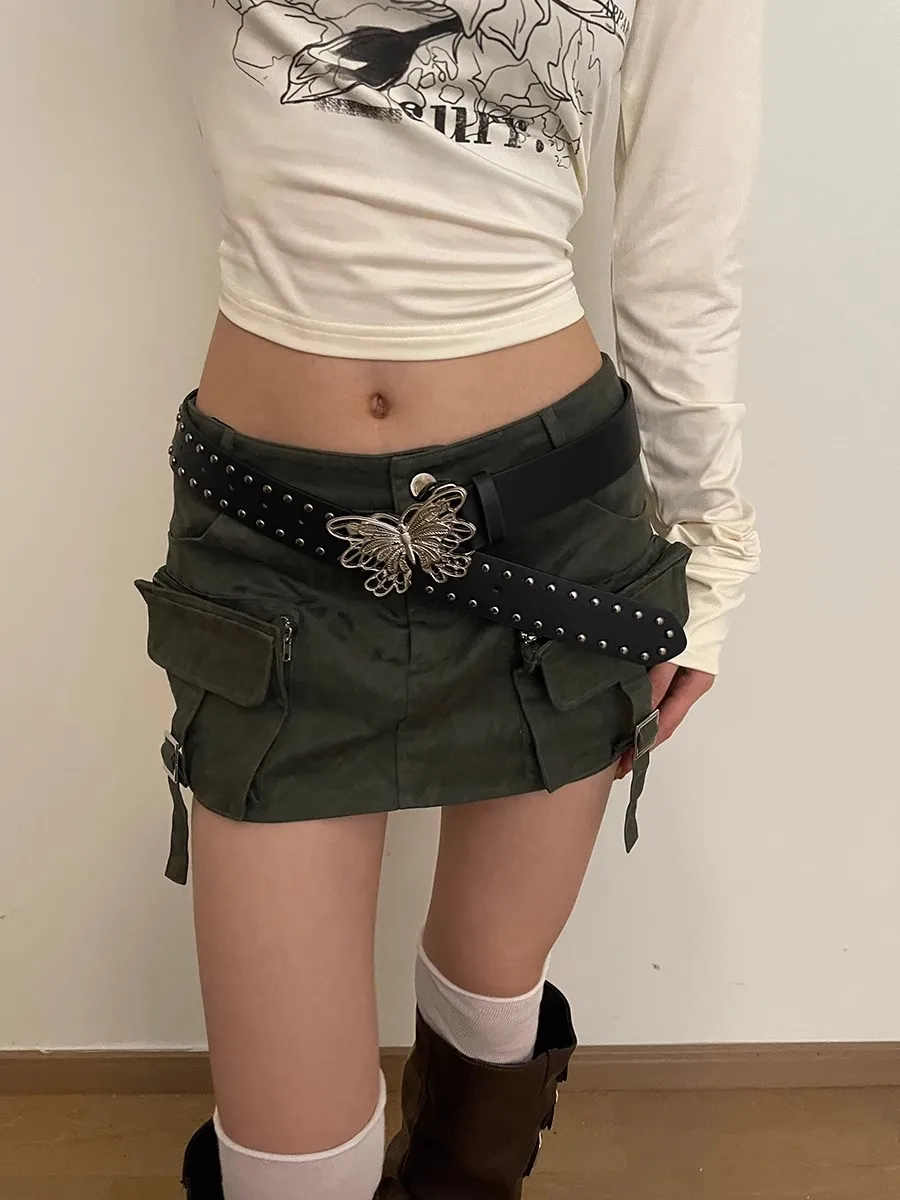 Belt Hollow Bow Decoration Heavy Industry Punk Style Simple Tie-In 2024 New Niche Design Feeling Belt