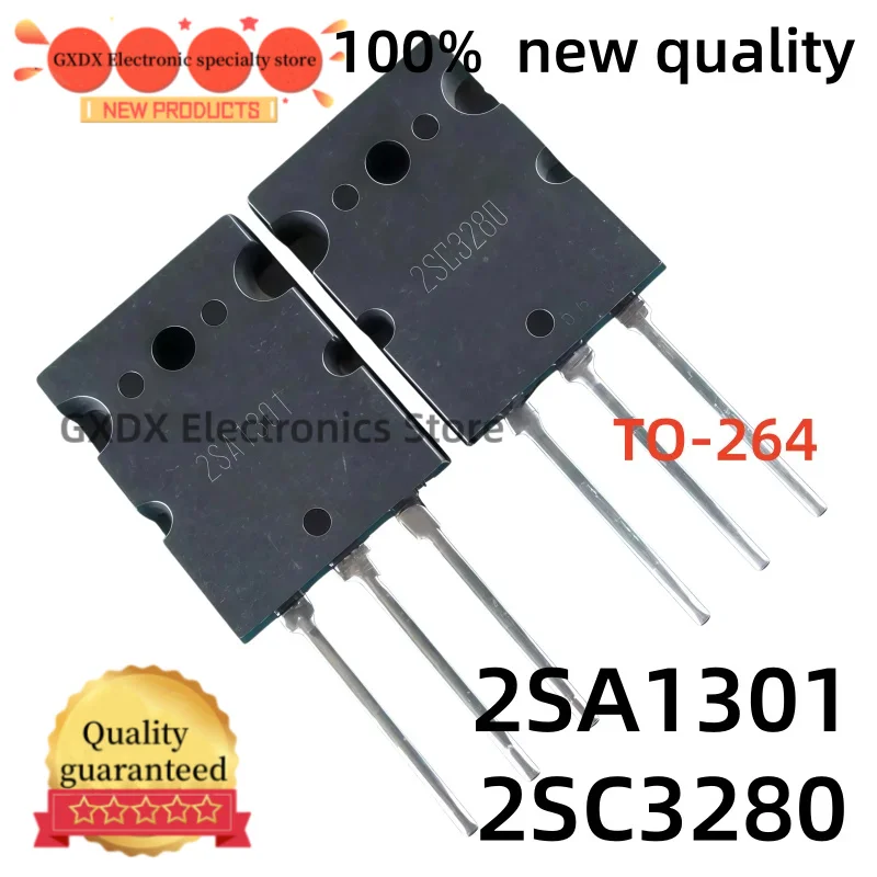 5Par/5piezas 100% nuevo quality TO264 2SA1301 2SC3280 A1301 C3280 TO-3PL Matched Transistors for Audio Power Amplifiers