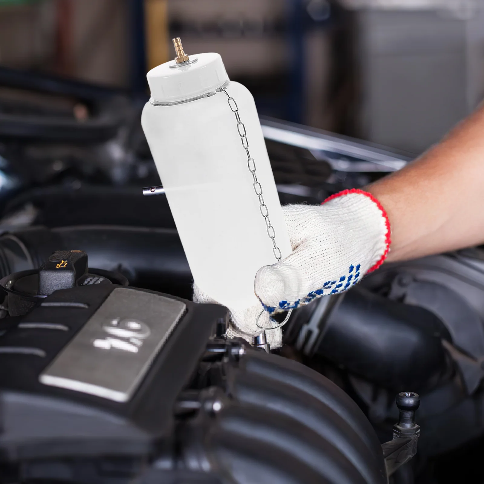 

Electric Brake Fluid Bleeder Machine Automatic Brake Oil Replacement Kit Oil Collection Waste Tank Spillproof Design for Cars