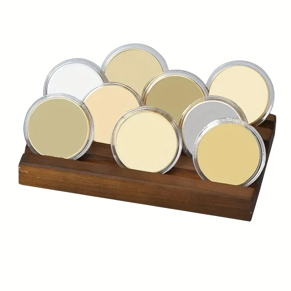 

Challenge Coin Display Case, 4-Row Solid Wood Coin Rack Holder, Holds 9 Coins For Desktop Or Wall Mount, Coin Clip For Collector