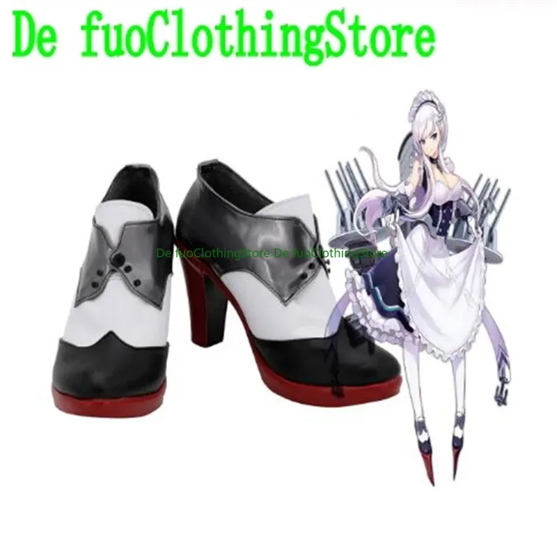 Defuo Azur Lane Belfast Laarzen Cosplay Schoenen Anime Spel Rollenspel Halloween Party Props Schoenen Laarzen