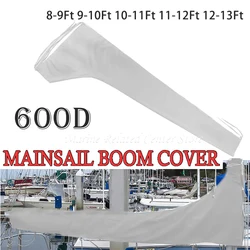 600D Heavy Duty Mainsail Boom Cover, Waterproof Boat Sail Cover, 8-13ft Anti-Wind Cover Sunshade Cover Outdoor Booms Boat Cover