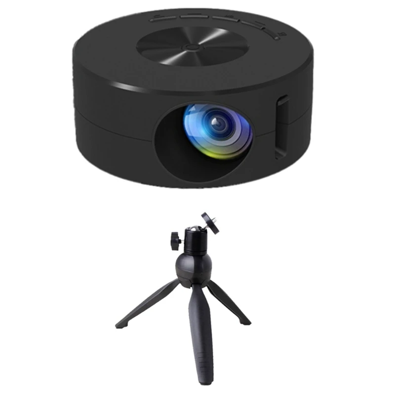 Mini Projector LED Home Media Player Audio Portable Projectors With Projector Stand USB Projection Same Screen Mirror Durable -B