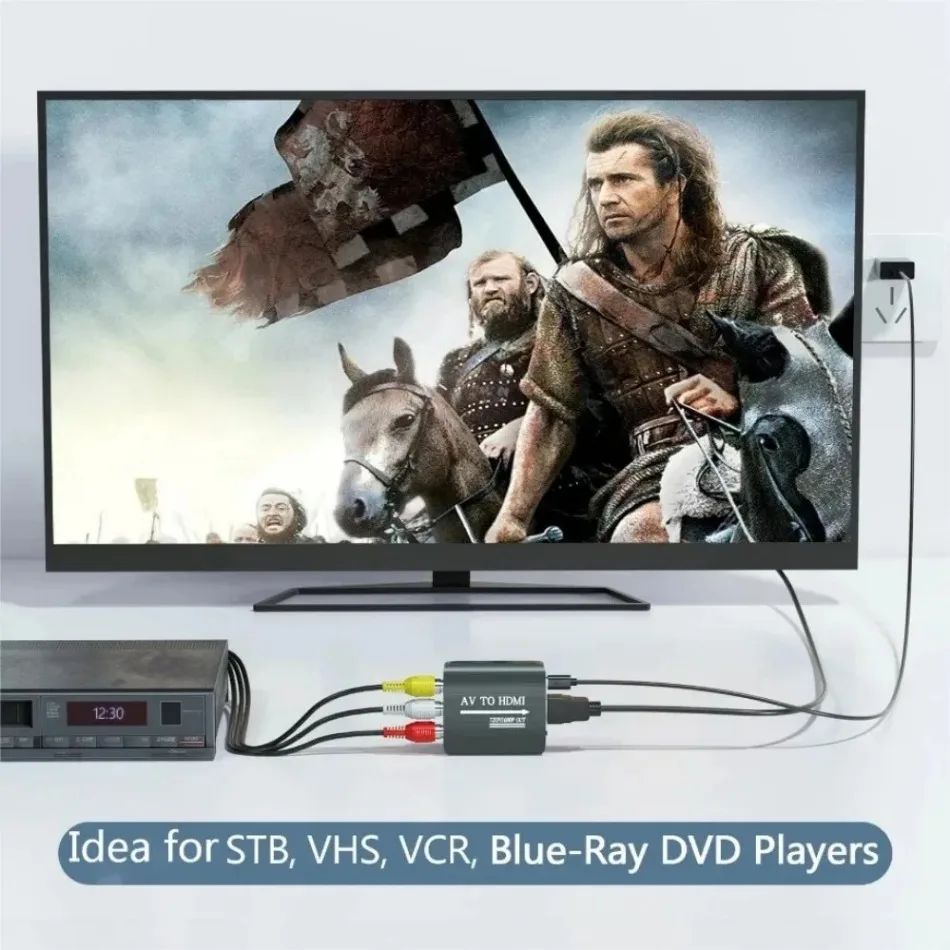 WvvMvv RCA To HDMI-Compatible Converter Box HD 720P/1080P AV to HDMI-compatible Adapter For Projector Set Top Box DVD To HDTV