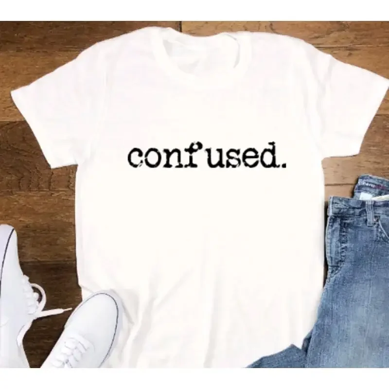 Confused White T Shirt