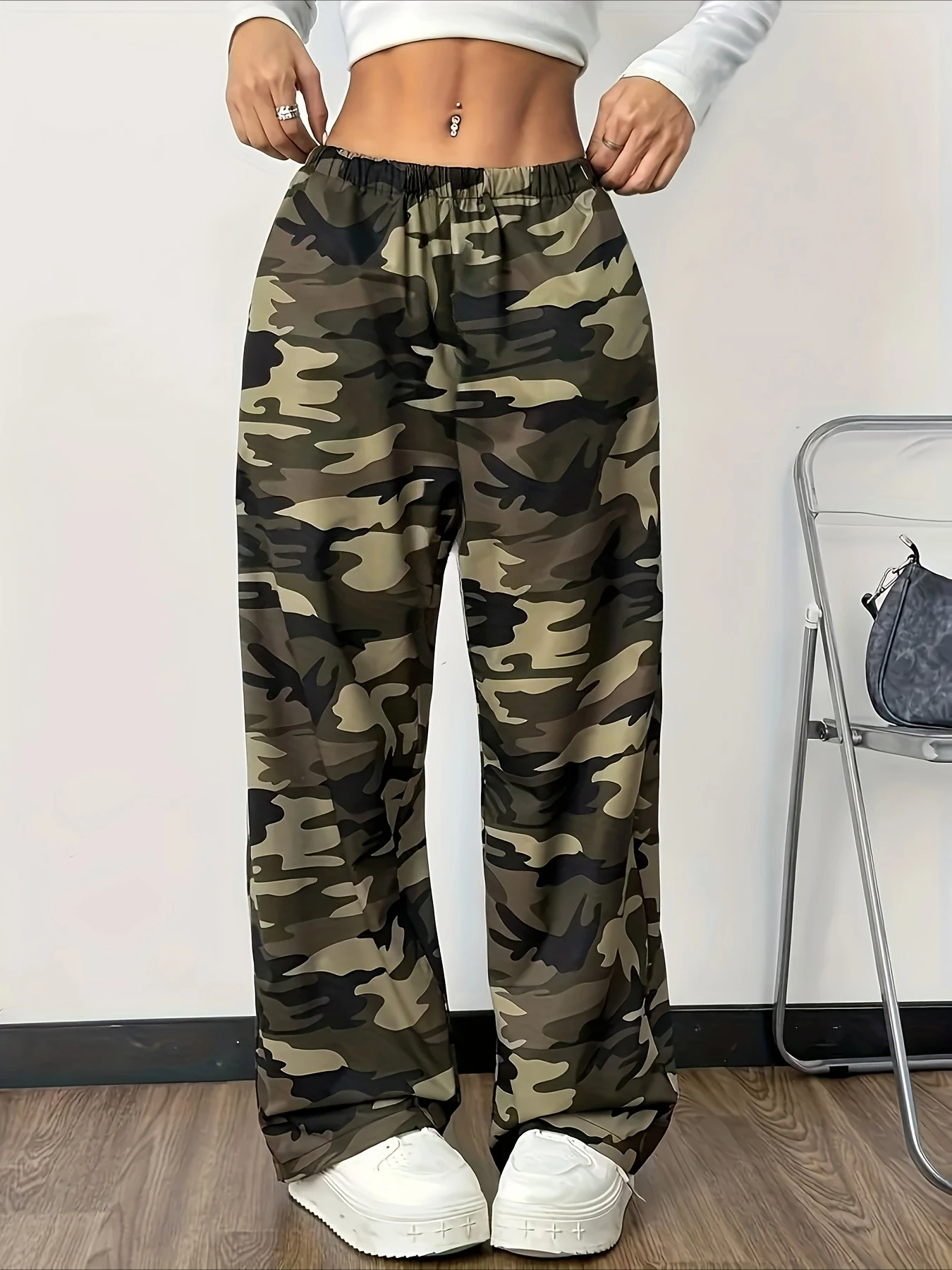 

2026 Fashionable and Fun Camouflage Texture Pattern 3D Printed T-shirt for Summer Outdoor Street Leisure Y2K Style Long Pants