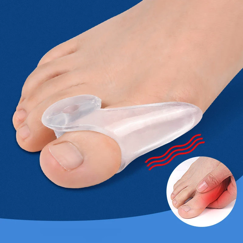 2Pcs Silicone Gel Thumb Corrector Bunion Foot Toe Hallux Valgus Protector Separator Finger Straightener Adjuster Foot Care Tool