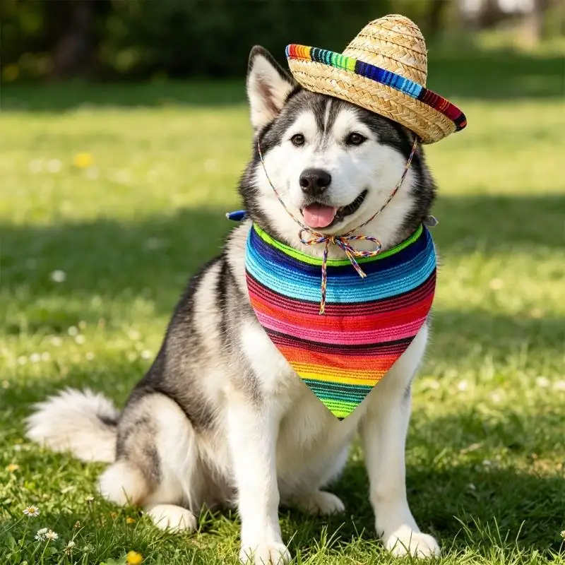 Timely Themed Headgear And bright Shawl For Miniature Creatures 