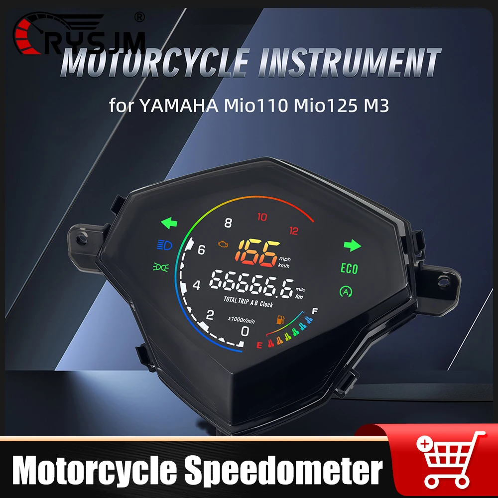 

RYSJM Motorcycle Speedometer Tachometer Fuel Level Oil Pressure Odometer Assembly Mileage Moto Gauge For YAMAHA Mio110 Mio125 M3
