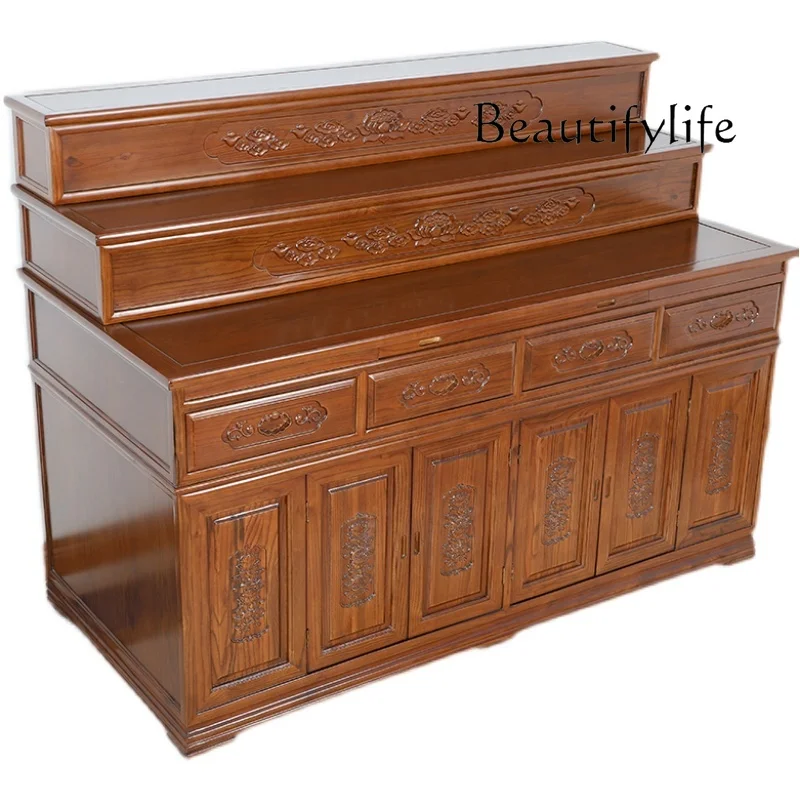 

Camphor wood solid wood three-layer shrine Buddhist cabinet is dedicated to household small apartment simple designer retro