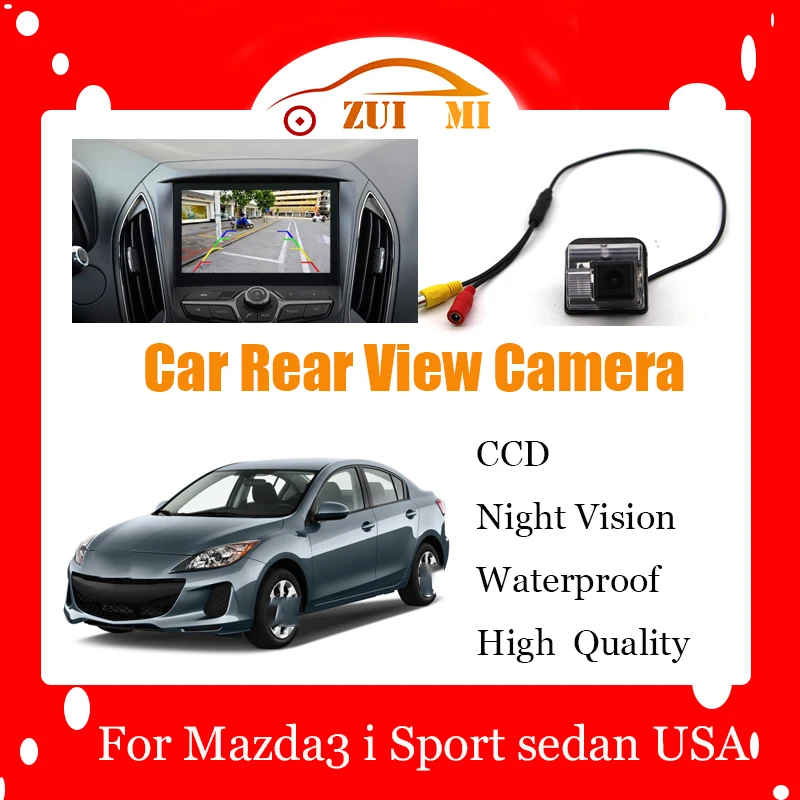 

Car Reverse Rear View Camera For Mazda3 i Sport sedan USA 2012 CCD Full HD Night Vision Backup Parking Camera waterproof