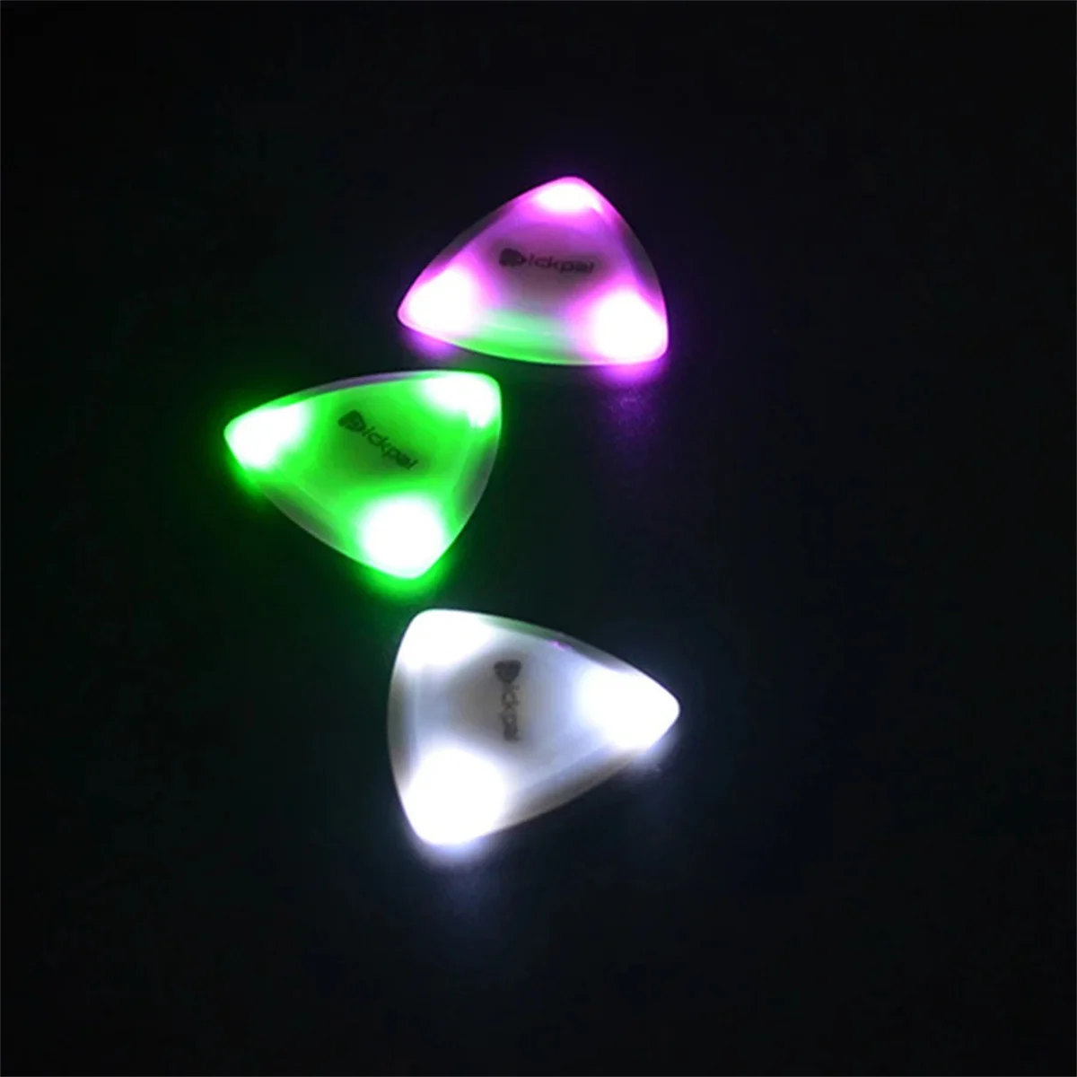 Miwayer Luminous Guitar Pick 3 pcs - LED ABS Electric Guitar Picks With Three-Color Light Options (White/Green/Purple)