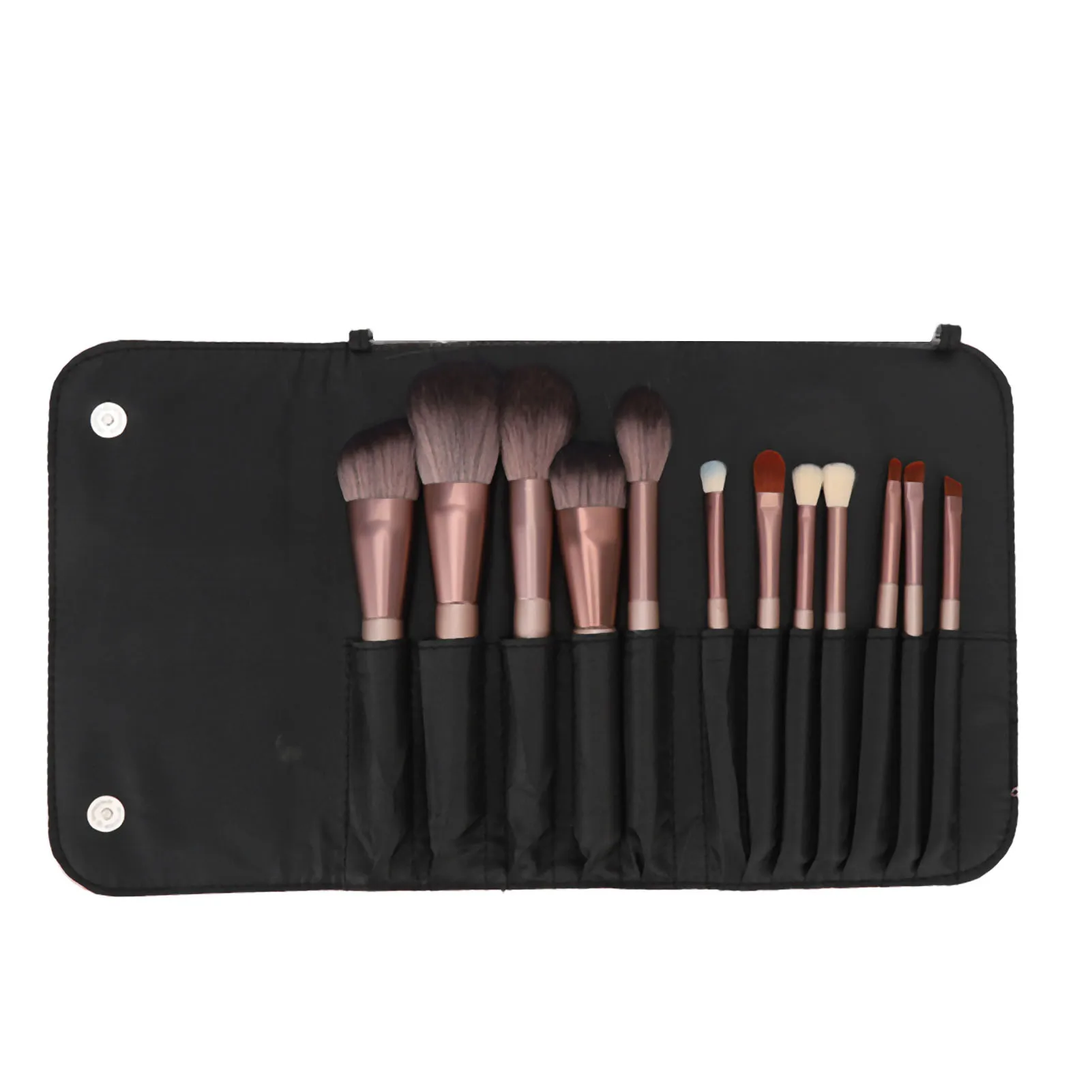 12pcs Makeup Brush Kit with PU Leather Storage Bag Handheld Soft Synthetic Fibers Cosmetics Brushes For Powder Blush Concealer