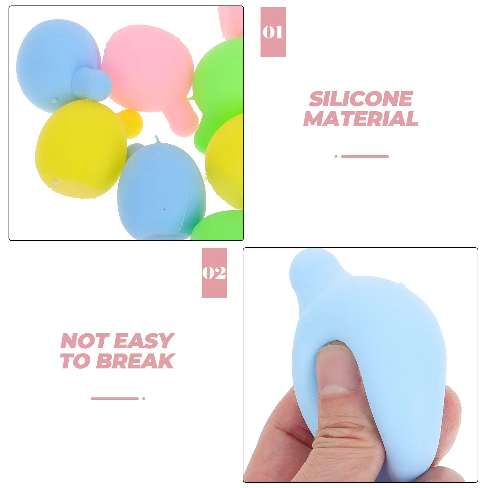 10 Stück weiße Silikon-Blaseneinsätze für Spielzeug, Innenkern, Quetschball, Ersatz, DIY, Stressabbau, Basteln, Kinderparty, Gastgeschenke, weich