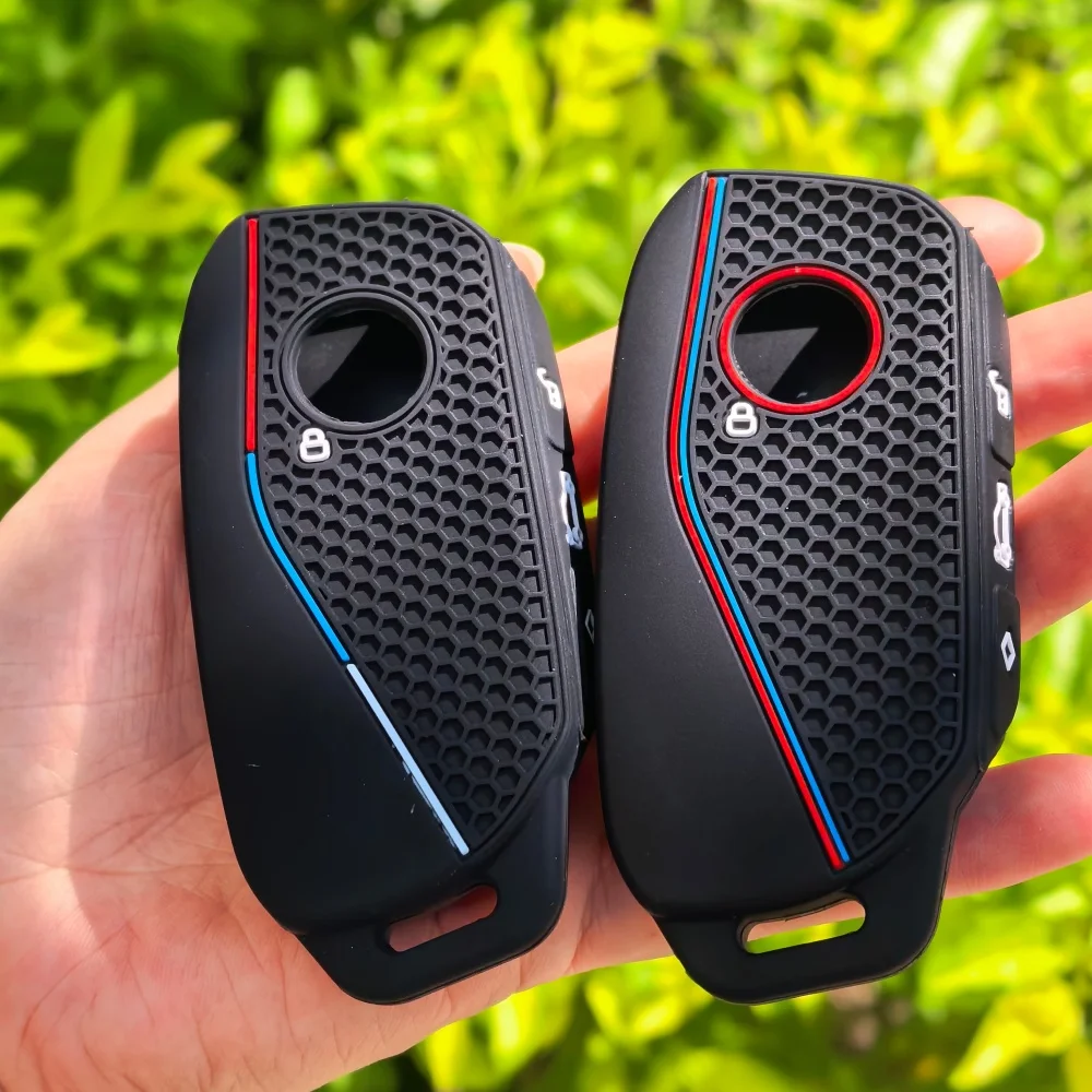 Silicone holder key cover Accsesories car key case keychain for BMW Series 7 735i 740Li X7 X1 U11 2023 I7 G07 LCI XM