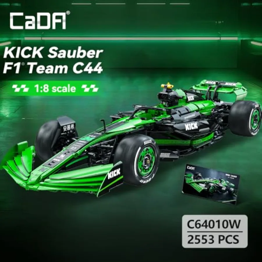 Cada 1:8 moc sauber f1 equipe c44 fórmula-1 f1 carro de corrida número 24 blocos de construção de carro esportivo cidade pontapé carro tijolos brinquedos presente
