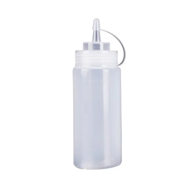 1PC White Plastic Squeeze Bottle With Cap Dispenser Bottle Bread Dessert Baking Accessory Cake Decorating Kitchen Gadget Tool 5