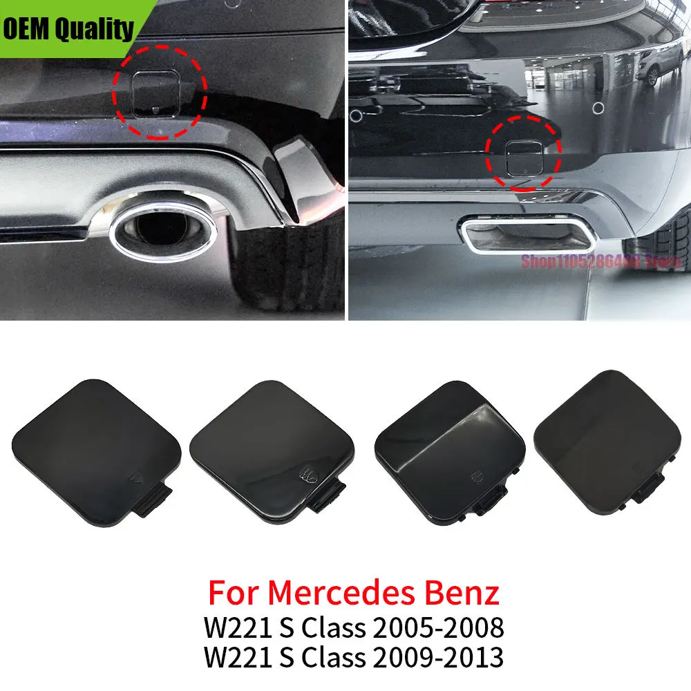Car Rear Bumper Tow Hook Cover Cap Accessory Black For Benz S Class 2005-2013 S300 S320 S350 S400 S500 S600 For Mercedes W221