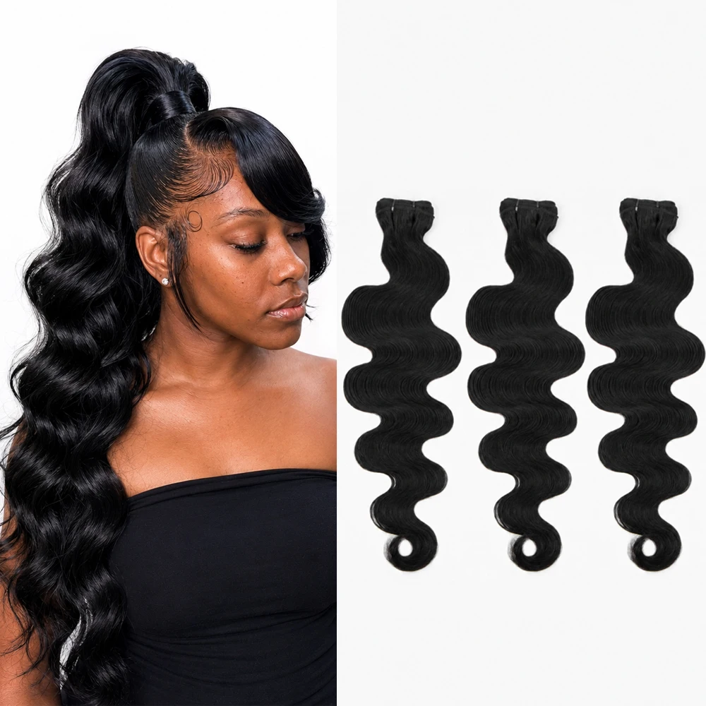 16A Brazilian Body Wave Human Hair Bundles For DIY Wrap Around Ponytail Invisible Blend With Natural Hair Human Hair Extensions