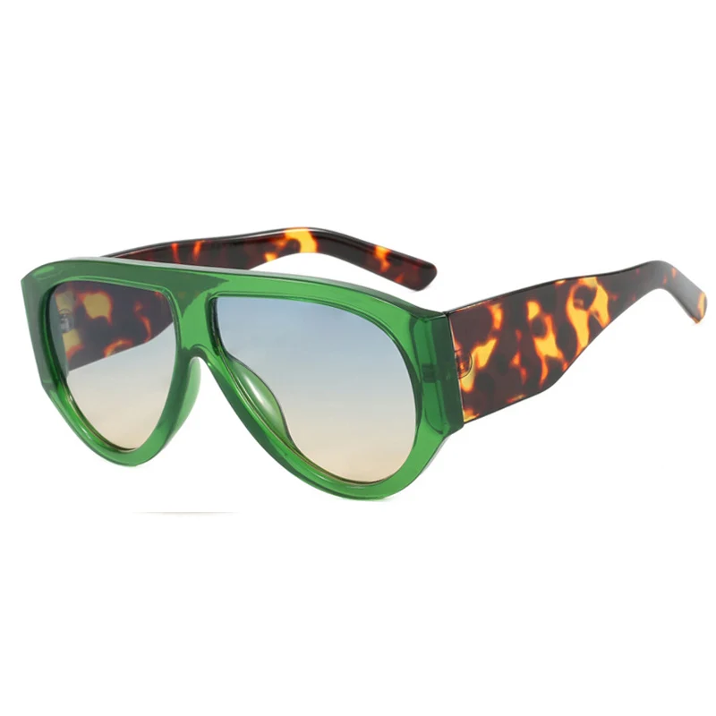 

New Vintage One Piece Sunglasses Women Multicolor Trendy Fashion Square Sun Glasses Female Retro Flat Top Eyewear Shades Ladies