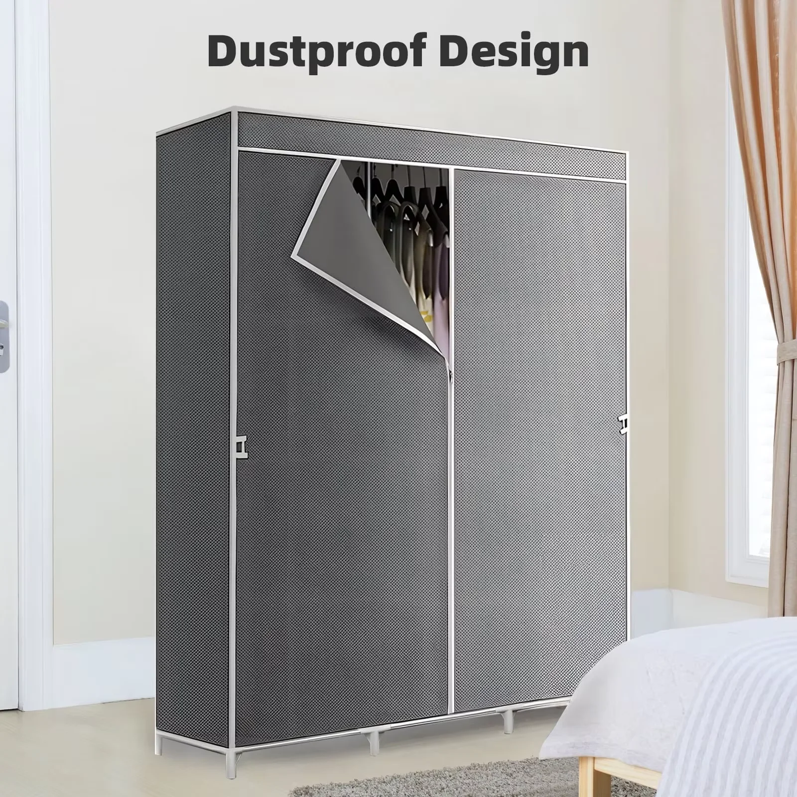 Space saving portable closet organizer, adjustable small space storage rack, easy to assemble, durable and versatile image 3