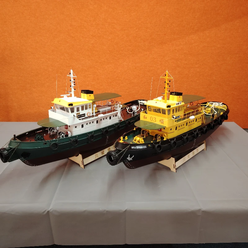 Modelo de barco 1/35 "Wo Shun 03" He Shun 03 Kit de montaje de lancha de remolque de puerto de viento modelo de potencia de simulación sin terminar con Motor