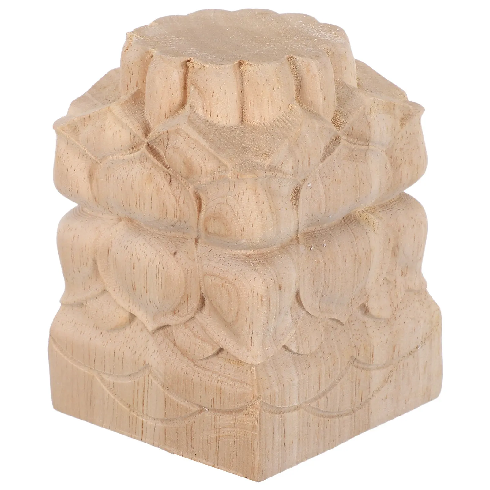 Unfinished Wooden Finial Carved European Style Bed Post Topper Staircase End Cap Fence Gate Decorative Wood Finials for DIY
