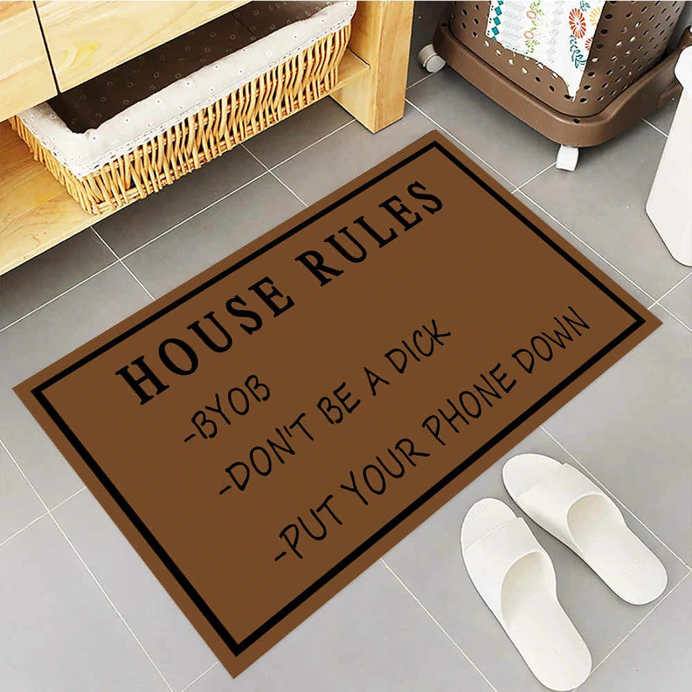 

Funny Doormat Rubber,Byob Don't Be A Dick Put Your Phone Down, Door Mat Entrance Funny Home Decor