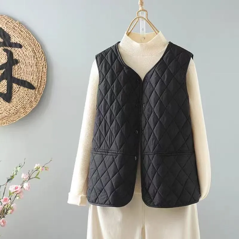 

Осень-зима, большие размеры, круглый цвет, свободная утягивающая внутренняя одежда, хлопковый джет, универсальная теплая верхняя одежда, жилет