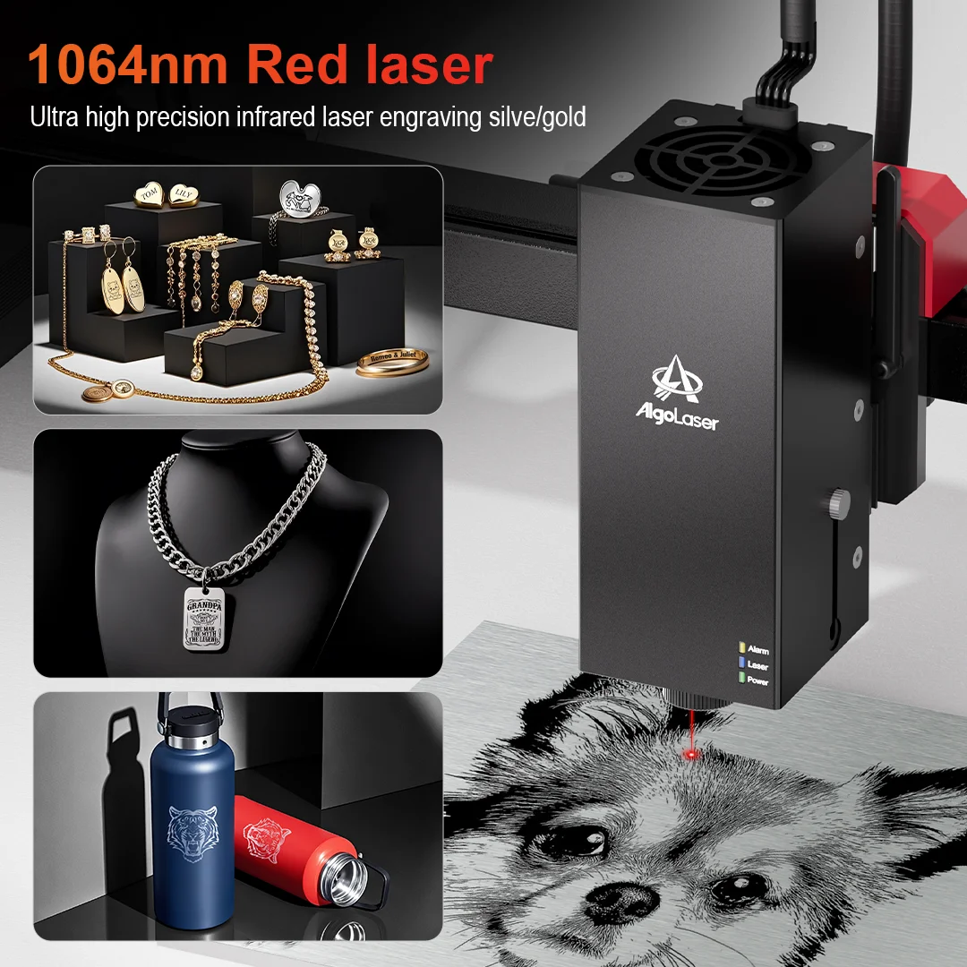 AlgoLaser 2W Infrared Laser Module Compatible with All Metals Plastics -Ideal for DIY Gifts Prototypes Jewelry Logo Business Use