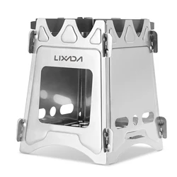 Lixada Compact Folding Titanium Wood Stove for Outdoor Camping Cooking Picnic Wood Burner camping accessories and equipment