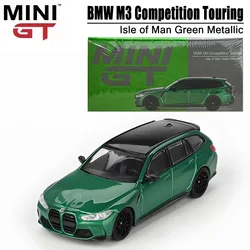 MINIGT Scale 1/64 BMW M3 Competition Touring Isle of Man Green Metallic Alloy Toy Diecast Metal Model Gift