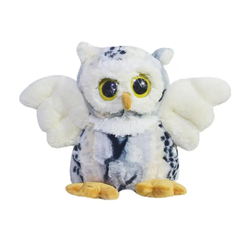 Huggable Snow White Owl Cuddle Pillow Vivid Snow White Owl Plush Toy Kids Soft Stuffed Animals Doll For Children Birthday Gifts