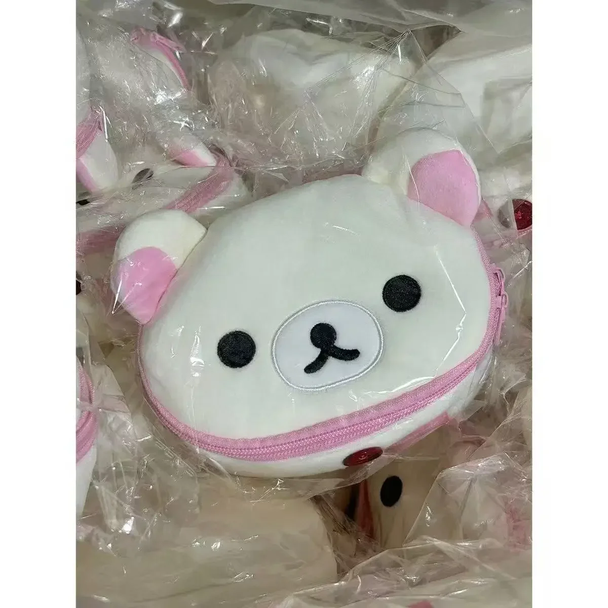 18Cm Rilakkuma Soft Plush Clamshell Makeup Bag Item Storage Single Layer Zip Large Capacity Travel Portable Friend Holiday Gift