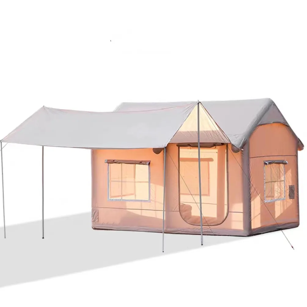 

Hot sale! Fire Retardant Outdoor Glamping Camping Cabin Shelter Hub Inflatable AirTent for Family- Limited time discount