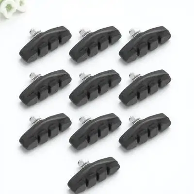 

10 set Pads Bike Caliper Brake Blocks Bicycle Disc Brake Parts Dual Compound Structure Groove Design Slip Resistant for Bad