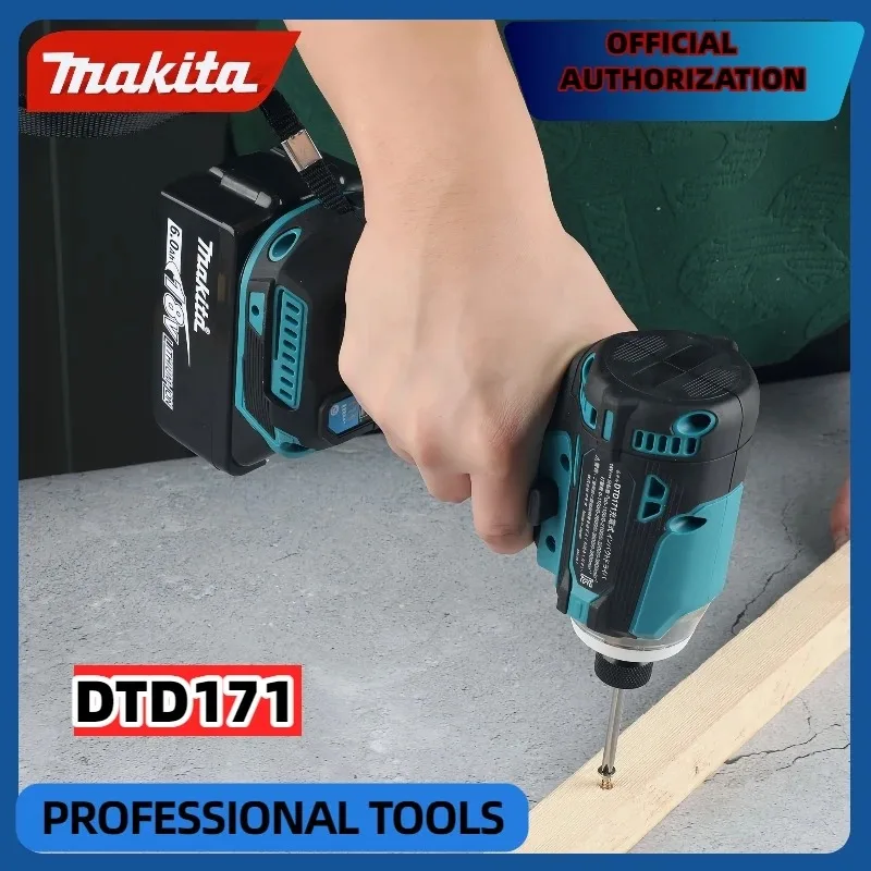 MAKITA DTD171 Ударная перезаряжаемая бесщеточная литиевая отвертка высокой мощности 18 В с высоким крутящим моментом, электрическая, для батареи Makita 18 В