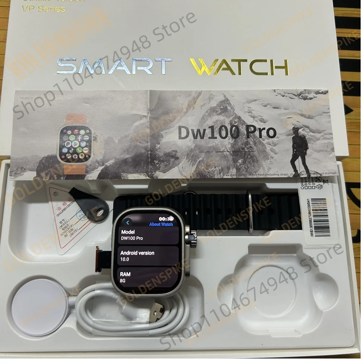 

DW100 Pro Android Smart Watch Fingerprint Unlock control Smartwatch 16GB RAM 32GB ROM Free Download App WIFI GPS 2.29inch Amoled
