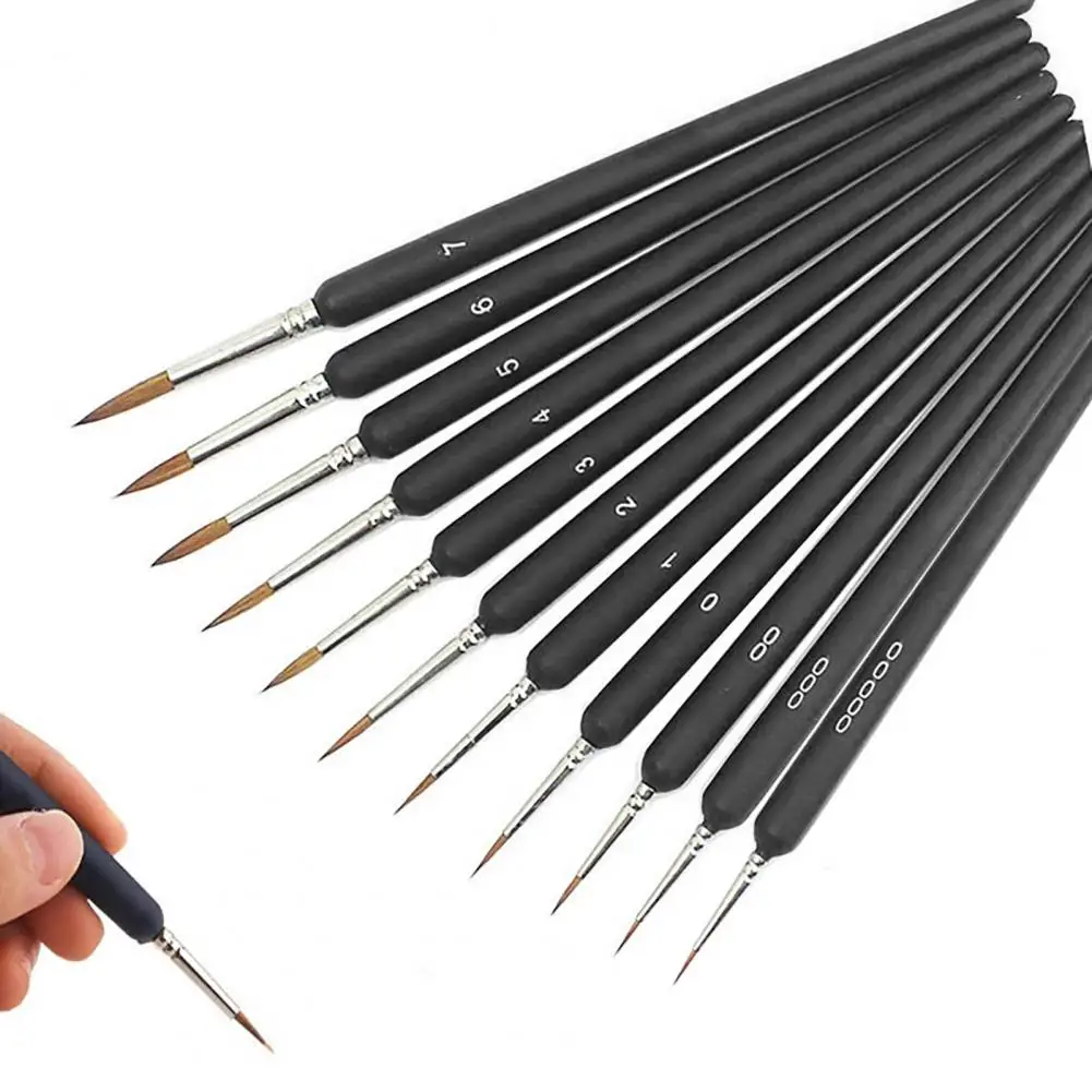 11Pcs Extreme Detail Miniature Paint Brush Set Miniature Painting Brushes Premium Synthetic Nylon Bristle Miniature Paint Tools