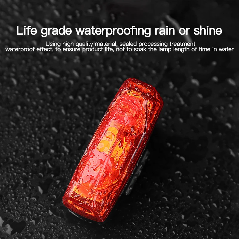 Bicycle LED Tail Light Magnetic Induction Self-generating Tail Light Bicycle Mountain Bike Tail Light Riding Warning Light