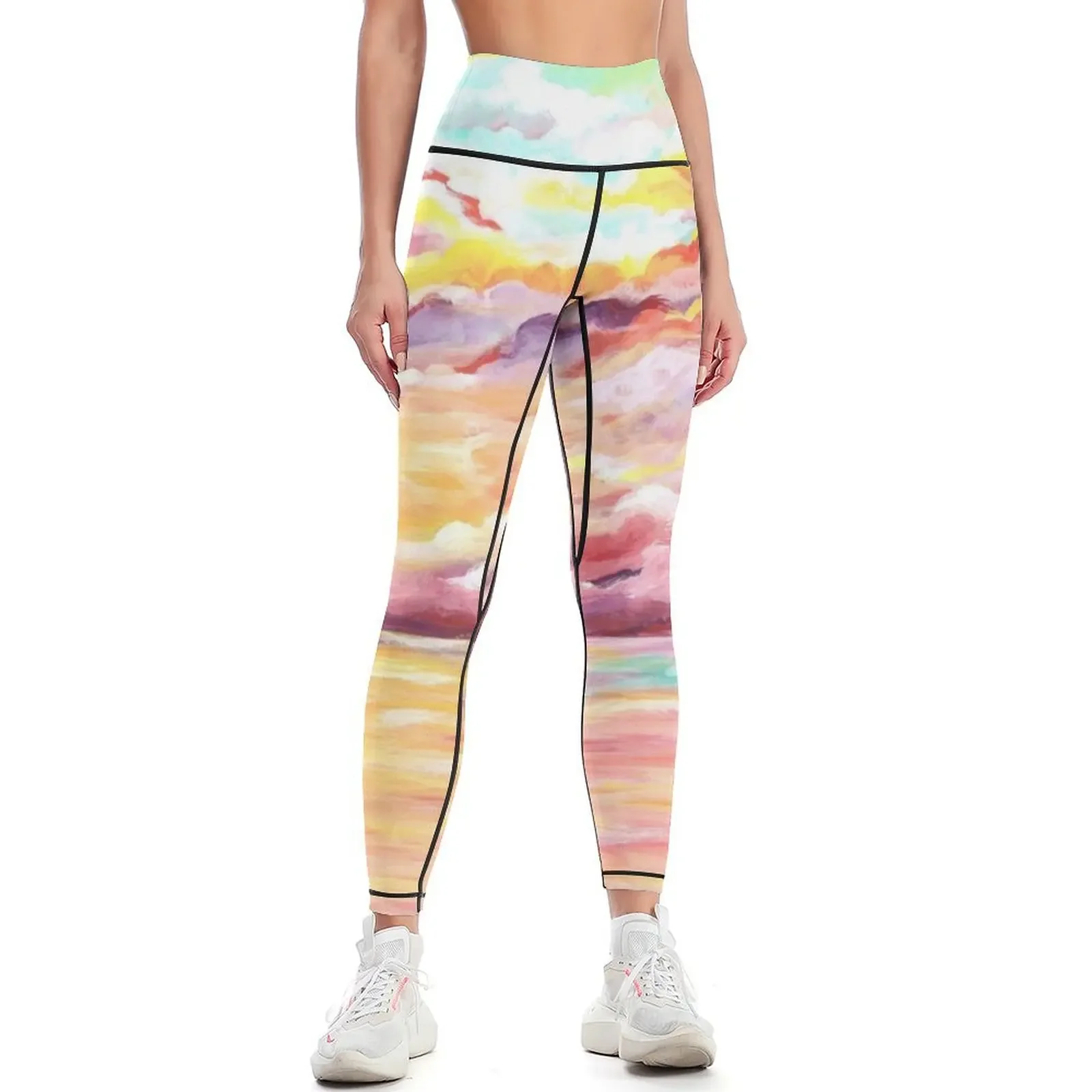 Pastel Clouds Leggings sport pants sports woman gym sports for sportswear gym Womens Leggings