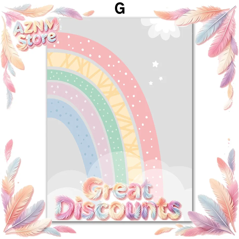 Cartoon Rabbit Bear Rainbow Mountain Minimalist Wall Art Print Canvas Painting Posters for Living Room Modern Home Decor 2026