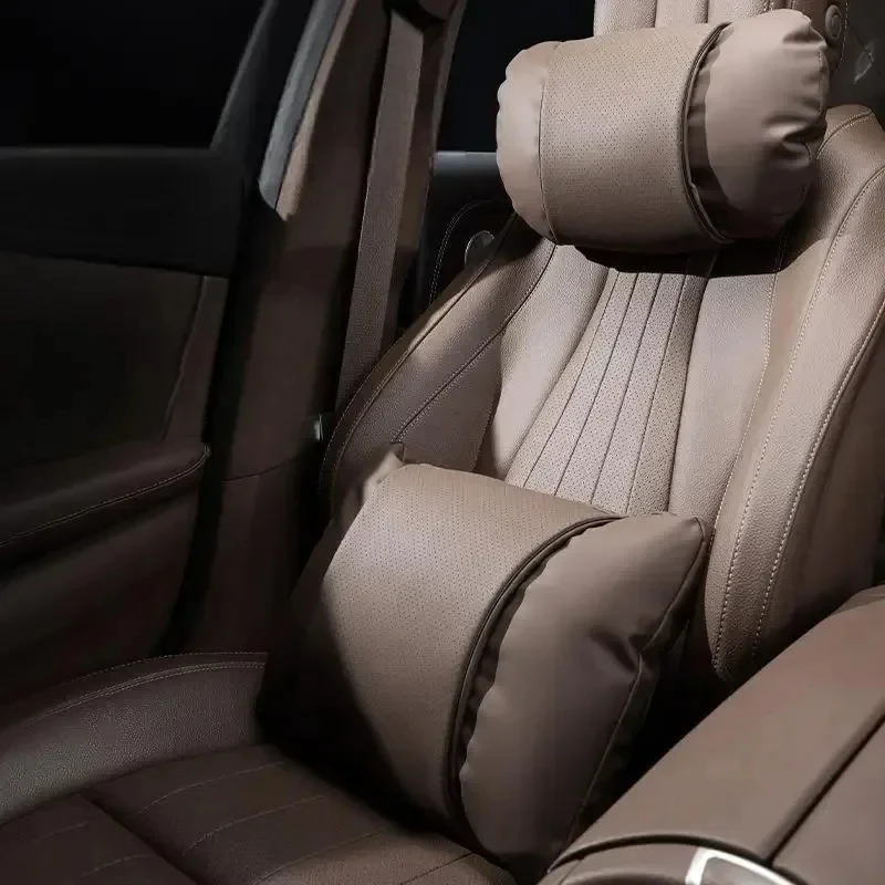 Nappa Leather Car Neck Pillow Memory Foam Headrest Cushion Pain Relief Support For Honda Civic Accord CRV HRV Fit City Jazz
